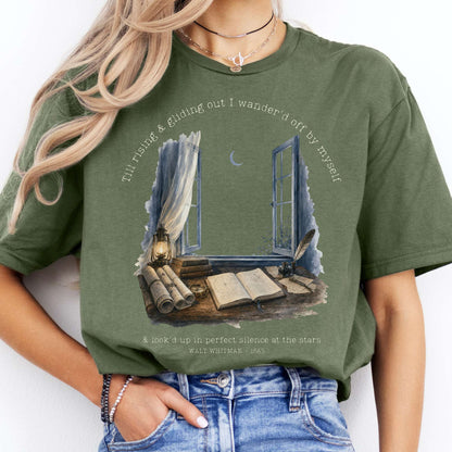 Looked Up At The Stars Walt Whitman Literary T-Shirt