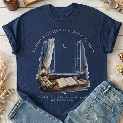 Looked Up At The Stars Walt Whitman Literary T-Shirt