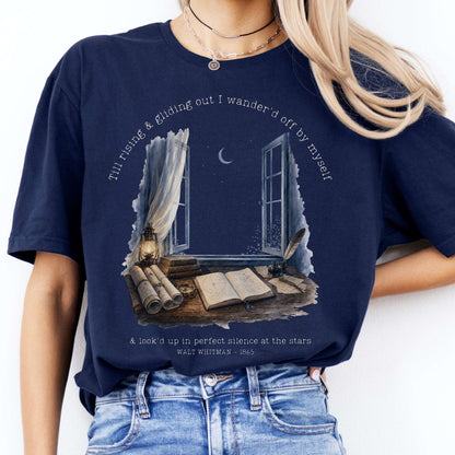 Looked Up At The Stars Walt Whitman Literary T-Shirt
