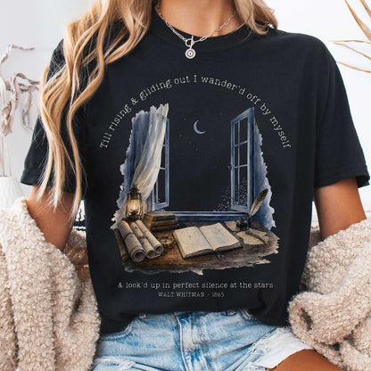 Looked Up At The Stars Walt Whitman Literary T-Shirt