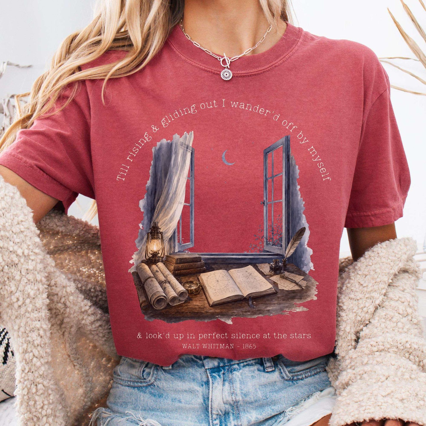 Looked Up At The Stars Walt Whitman Literary T-Shirt