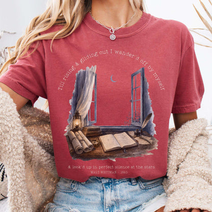 Looked Up At The Stars Walt Whitman Literary T-Shirt