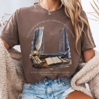 Looked Up At The Stars Walt Whitman Literary T-Shirt