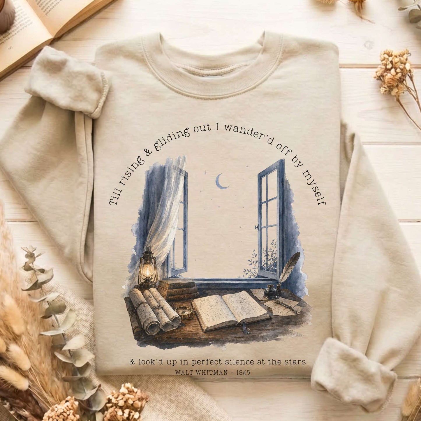 Looked Up At The Stars Walt Whitman Literary Sweatshirt