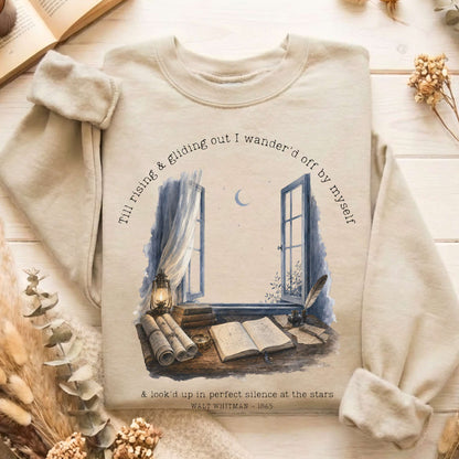 Looked Up At The Stars Walt Whitman Literary Sweatshirt