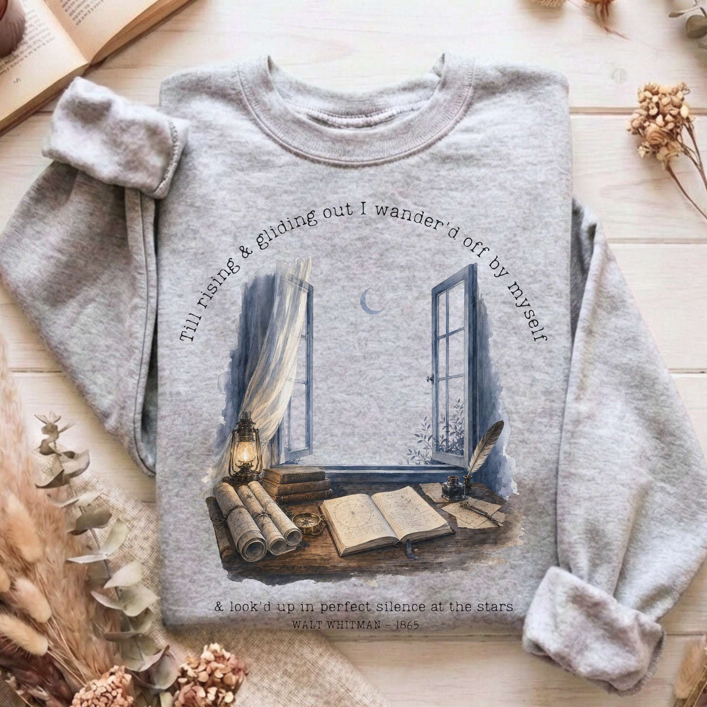 Looked Up At The Stars Walt Whitman Literary Sweatshirt