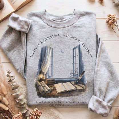 Looked Up At The Stars Walt Whitman Literary Sweatshirt