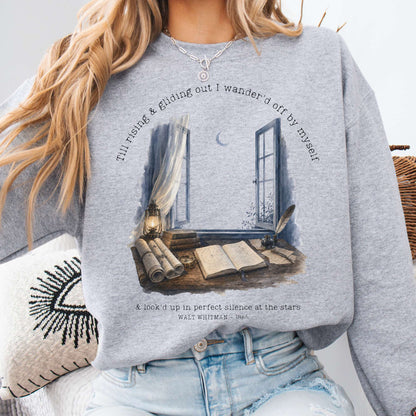 Looked Up At The Stars Walt Whitman Literary Sweatshirt