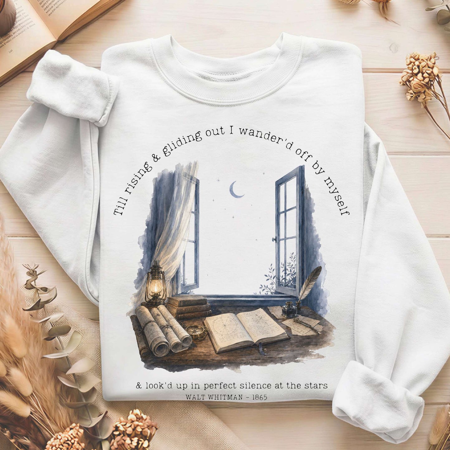 Looked Up At The Stars Walt Whitman Literary Sweatshirt