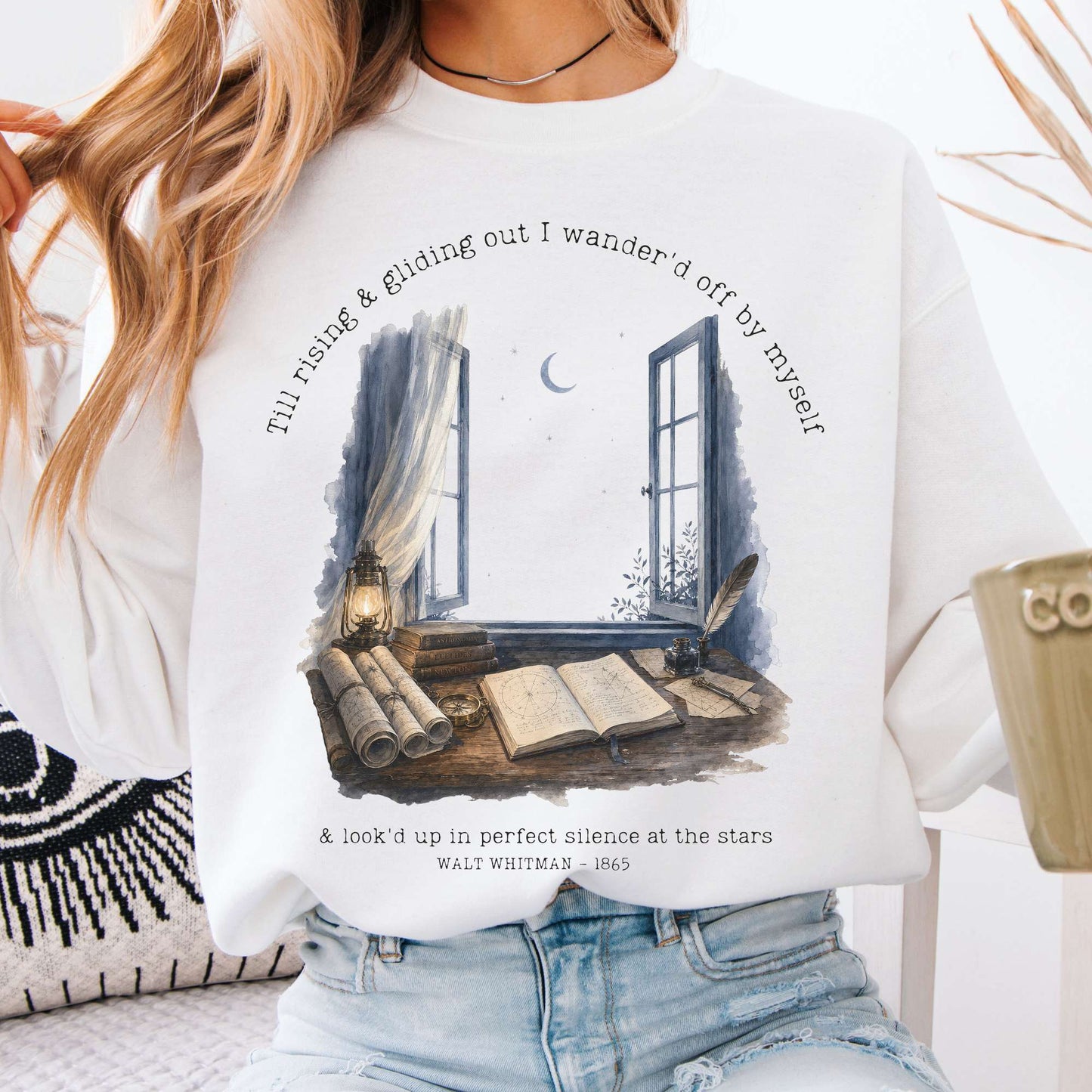 Looked Up At The Stars Walt Whitman Literary Sweatshirt