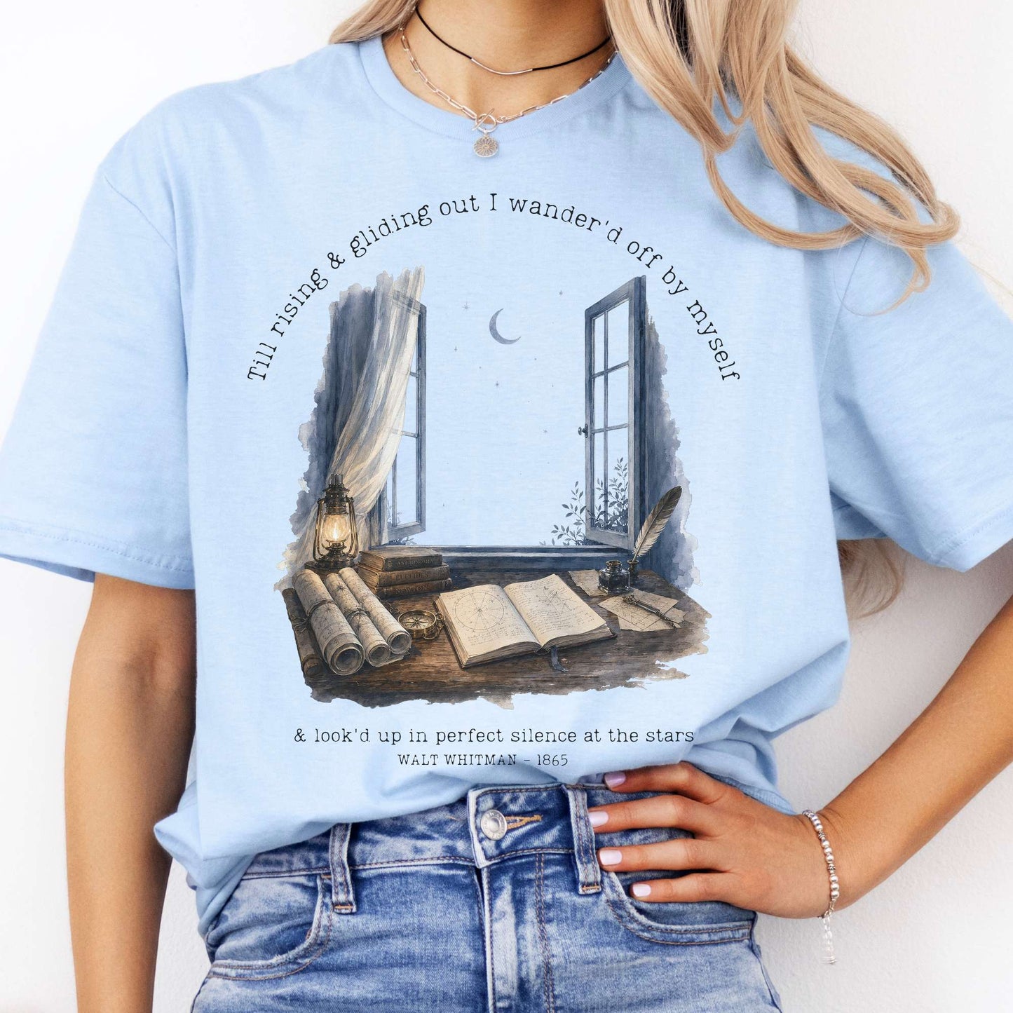 Looked Up At The Stars Walt Whitman Literary T-Shirt