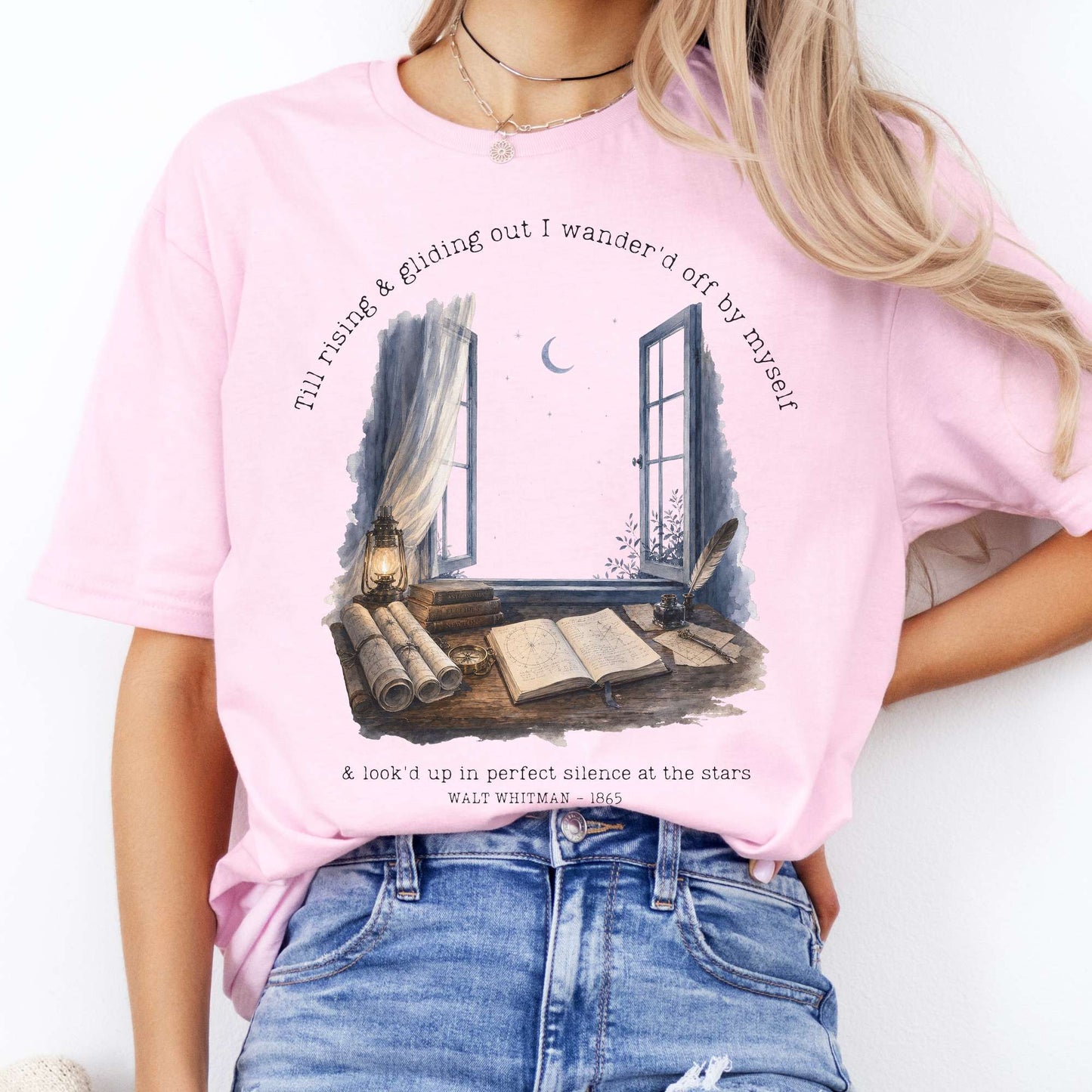 Looked Up At The Stars Walt Whitman Literary T-Shirt