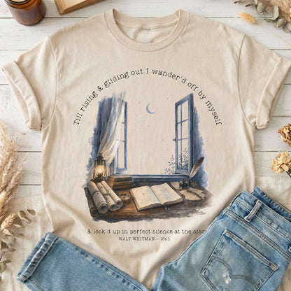 Looked Up At The Stars Walt Whitman Literary T-Shirt