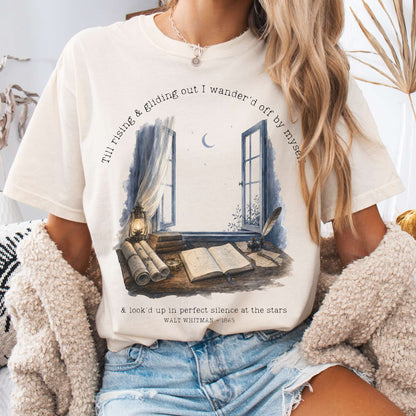 Looked Up At The Stars Walt Whitman Literary T-Shirt