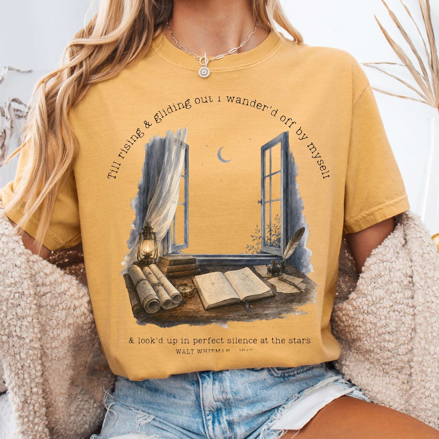 Looked Up At The Stars Walt Whitman Literary T-Shirt