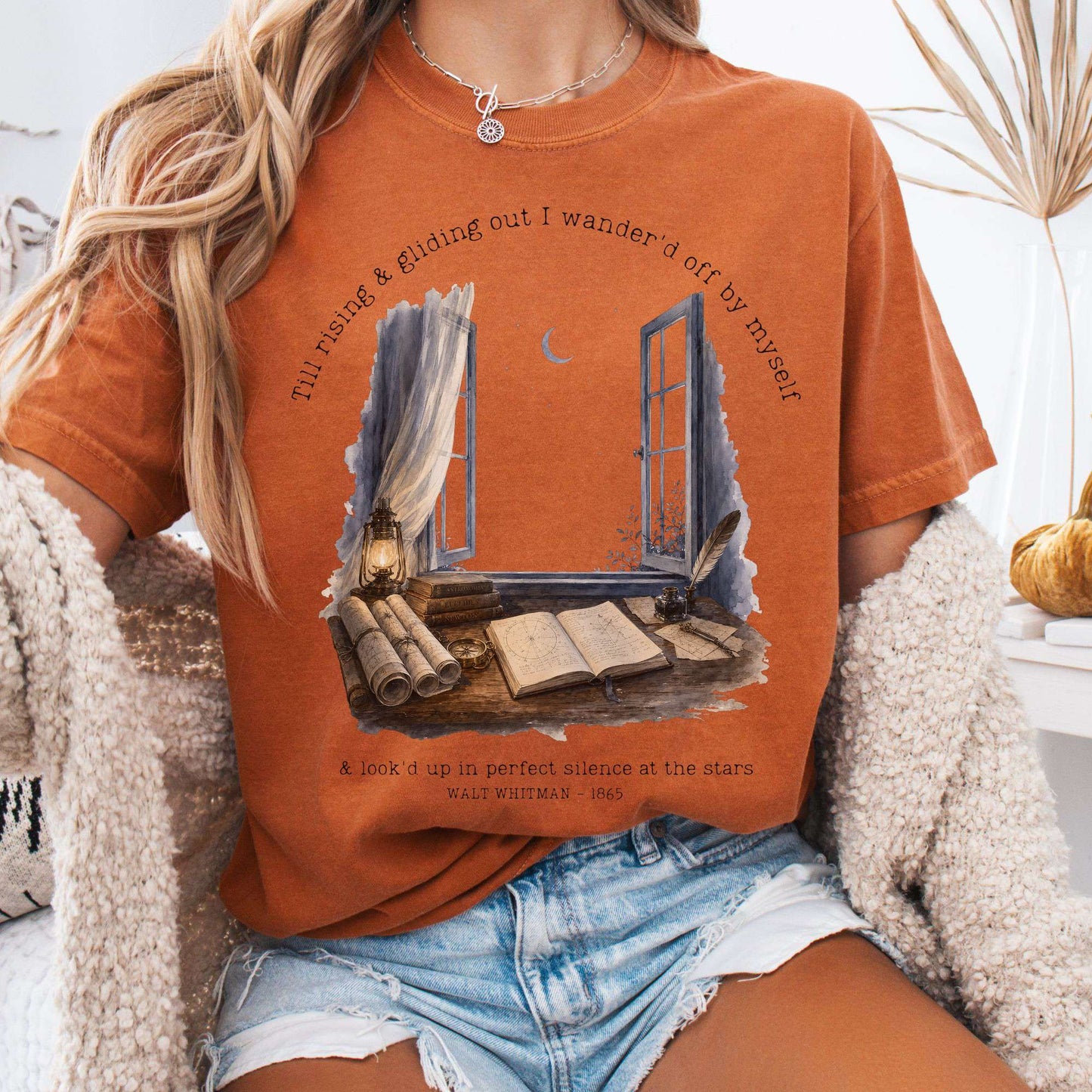Looked Up At The Stars Walt Whitman Literary T-Shirt