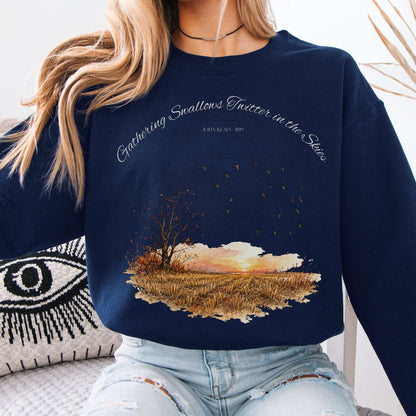 Gathering Swallows Twitter in the Skies John Keats Literary Sweatshirt