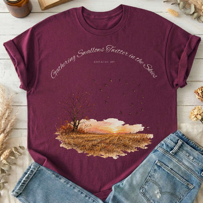 Gathering Swallows Twitter in the Skies John Keats Literary T-Shirt