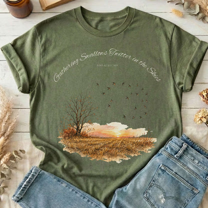 Gathering Swallows Twitter in the Skies John Keats Literary T-Shirt