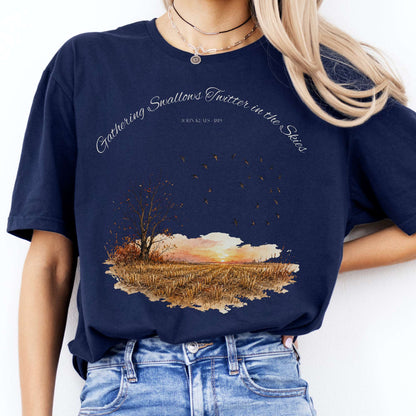 Gathering Swallows Twitter in the Skies John Keats Literary T-Shirt