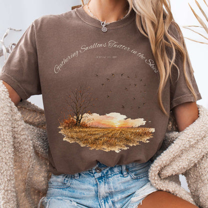 Gathering Swallows Twitter in the Skies John Keats Literary T-Shirt