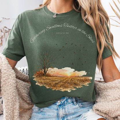 Gathering Swallows Twitter in the Skies John Keats Literary T-Shirt