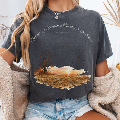 Gathering Swallows Twitter in the Skies John Keats Literary T-Shirt