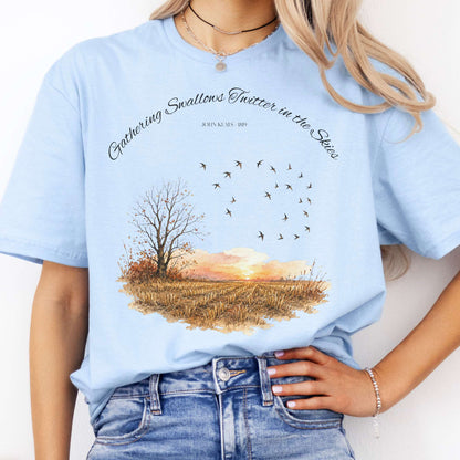 Gathering Swallows Twitter in the Skies John Keats Literary T-Shirt