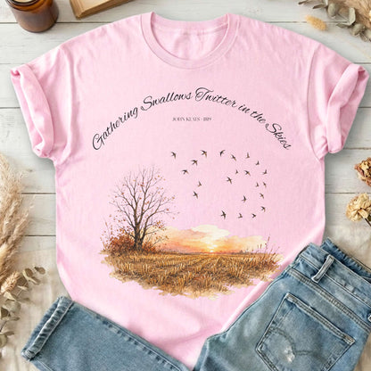 Gathering Swallows Twitter in the Skies John Keats Literary T-Shirt
