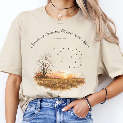 Gathering Swallows Twitter in the Skies John Keats Literary T-Shirt
