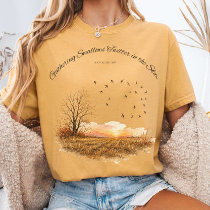 Gathering Swallows Twitter in the Skies John Keats Literary T-Shirt
