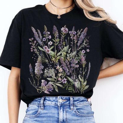 T-Shirt Lavender Wildflower T-Shirt The Mystic Eden