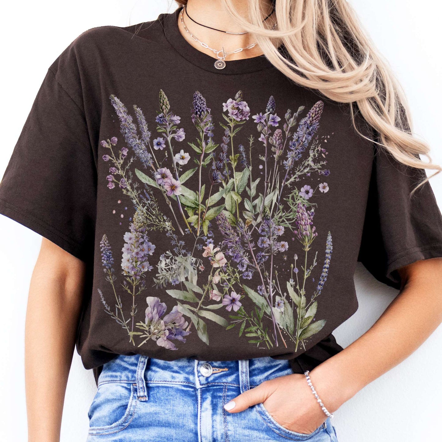T-Shirt Lavender Wildflower T-Shirt The Mystic Eden