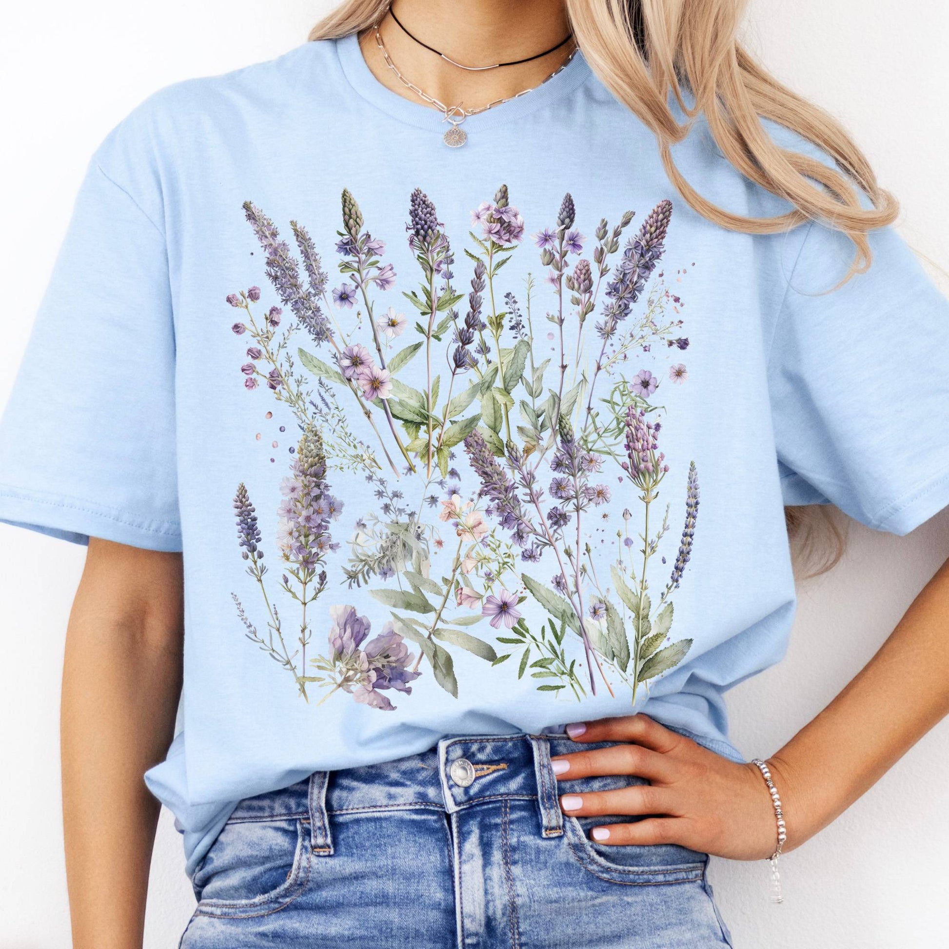 T-Shirt Lavender Wildflower T-Shirt The Mystic Eden
