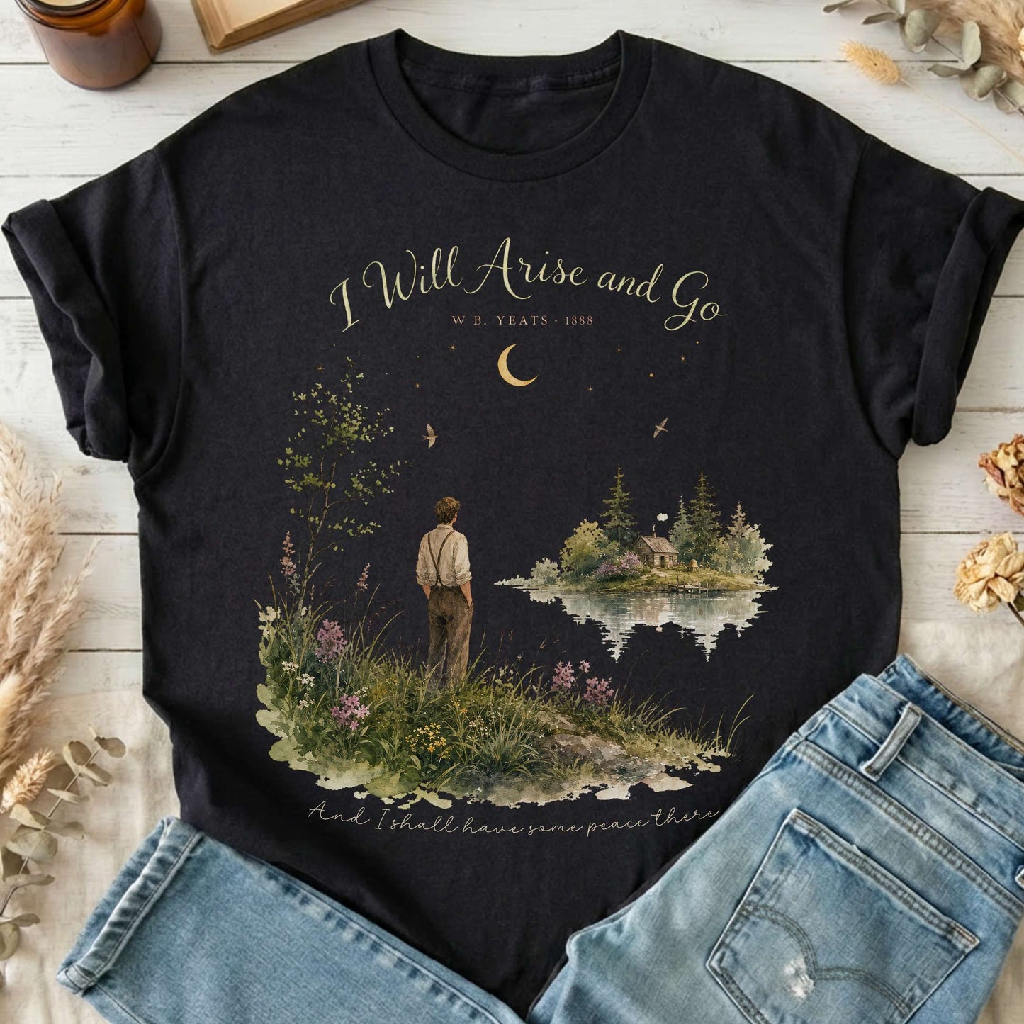 I Will Arise and Go Yeats Literary T-Shirt