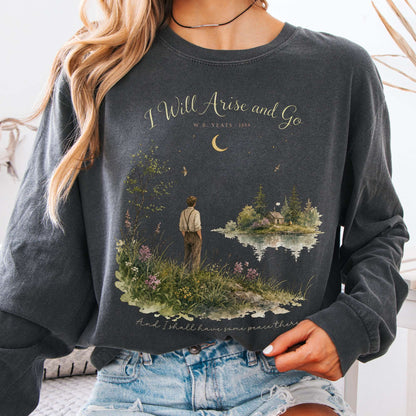 Long-sleeve Pepper / S I Will Arise and Go Yeats Literary Long Sleeve The Mystic Eden