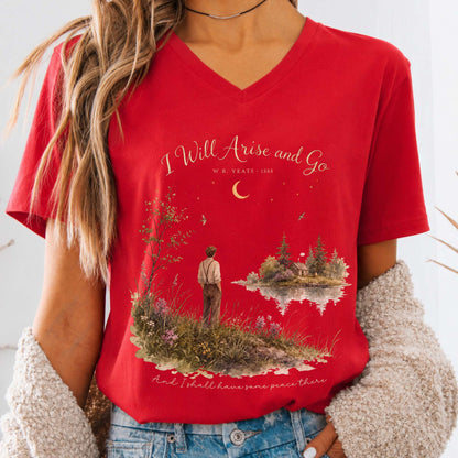 I Will Arise and Go Yeats Literary V-Neck