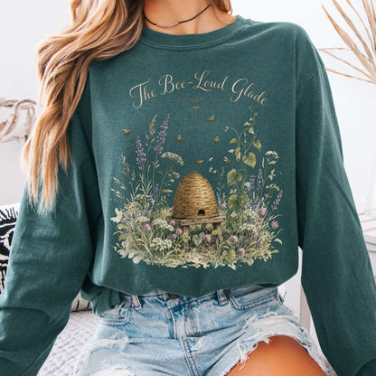 Long-sleeve Blue Spruce / S The Bee-Loud Glade W.B. Yeats Literary Long Sleeve The Mystic Eden