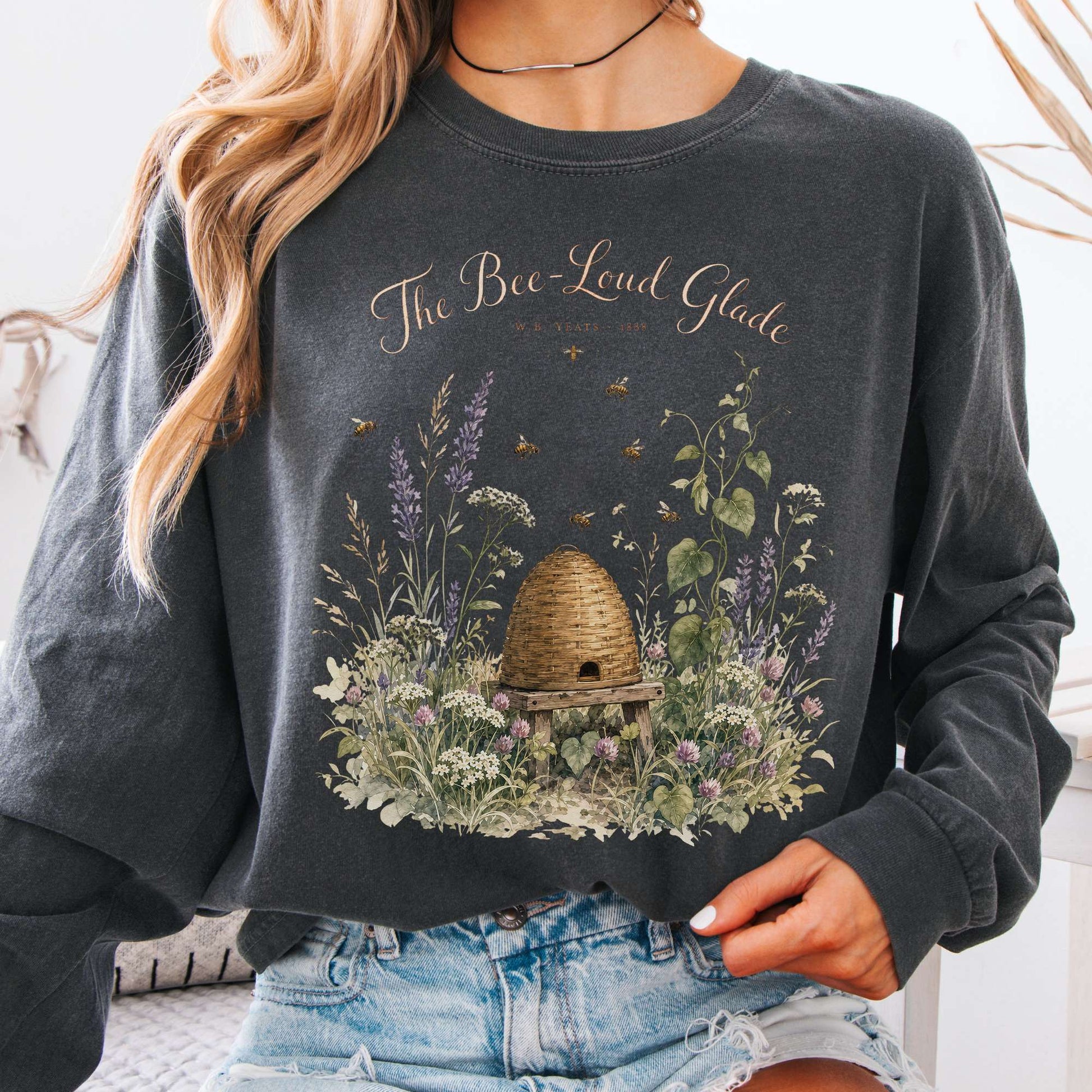 Long-sleeve Pepper / S The Bee-Loud Glade W.B. Yeats Literary Long Sleeve The Mystic Eden