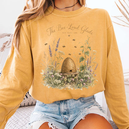 Long-sleeve Mustard / S The Bee-Loud Glade W.B. Yeats Literary Long Sleeve The Mystic Eden