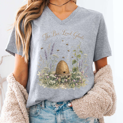 V-neck Athletic Heather / S The Bee-Loud Glade W.B. Yeats Literary V-Neck The Mystic Eden