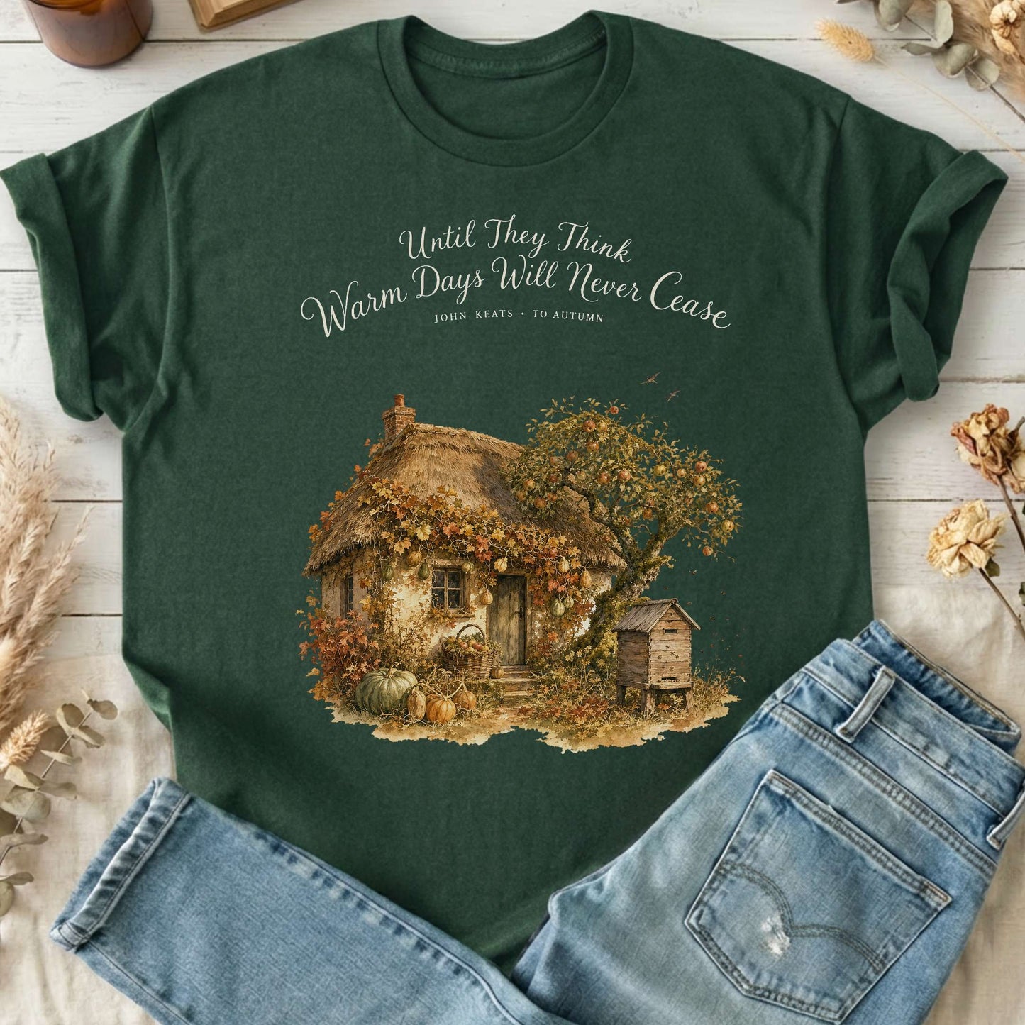 Warm Days Will Never Cease Keats To Autumn Literary T-Shirt