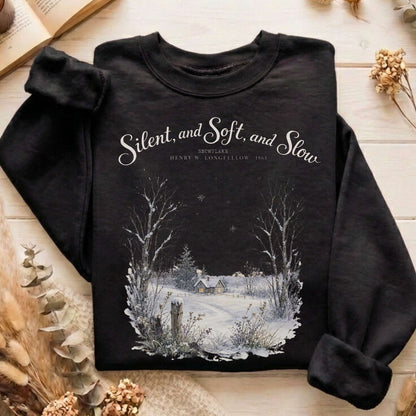 Silent and Soft, and Slow Henry Wadsworth Longfellow Literary Sweatshirt
