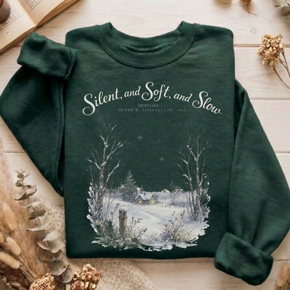 Silent and Soft, and Slow Henry Wadsworth Longfellow Literary Sweatshirt