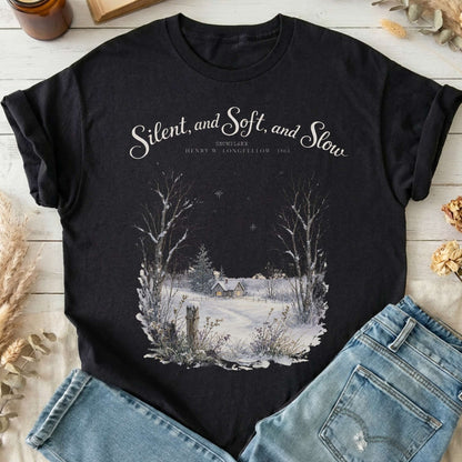 Silent and Soft, and Slow Henry Wadsworth Longfellow Literary T-Shirt