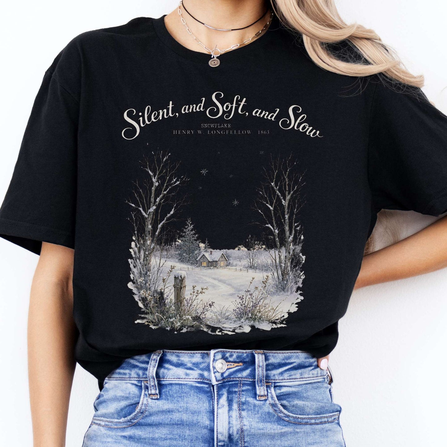 Silent and Soft, and Slow Henry Wadsworth Longfellow Literary T-Shirt