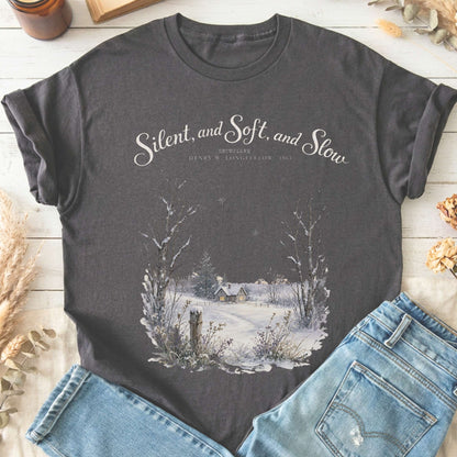 Silent and Soft, and Slow Henry Wadsworth Longfellow Literary T-Shirt