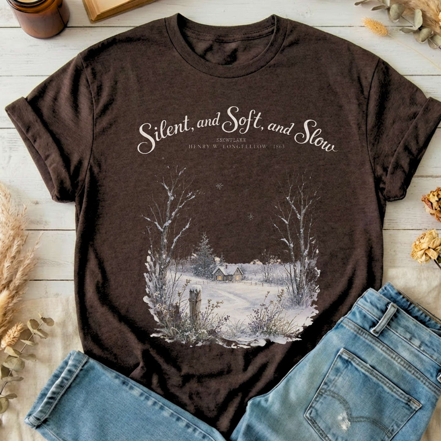 Silent and Soft, and Slow Henry Wadsworth Longfellow Literary T-Shirt