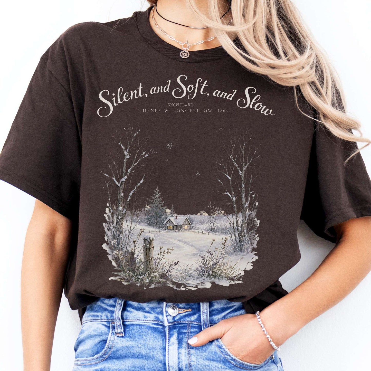 Silent and Soft, and Slow Henry Wadsworth Longfellow Literary T-Shirt