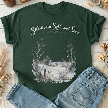 Silent and Soft, and Slow Henry Wadsworth Longfellow Literary T-Shirt